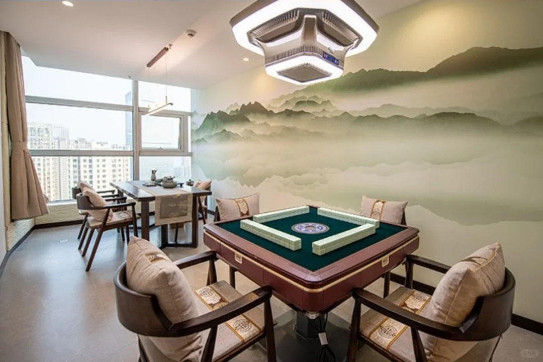 我們樓下新開(kāi)的茶館可以直接打麻將風(fēng)景優(yōu)美