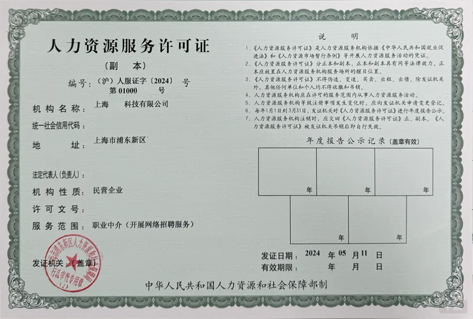 上海人力資源服務許可證(副本) 上海人力資源服務許可證(副本)