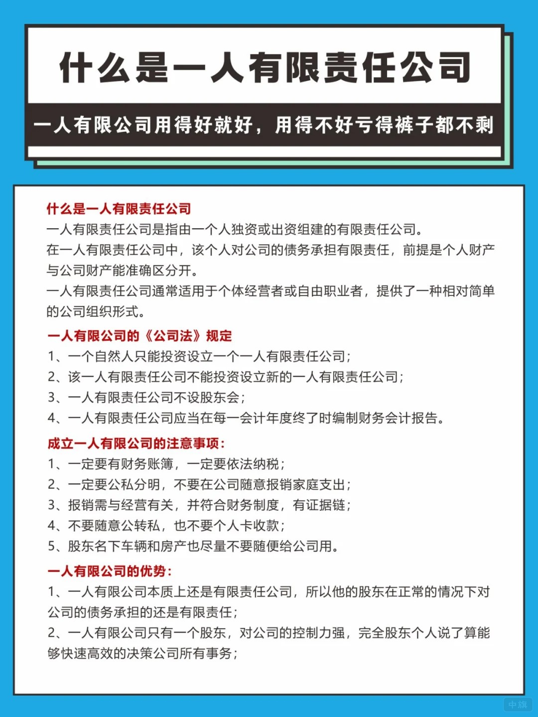 什么時一人有限責任公司？