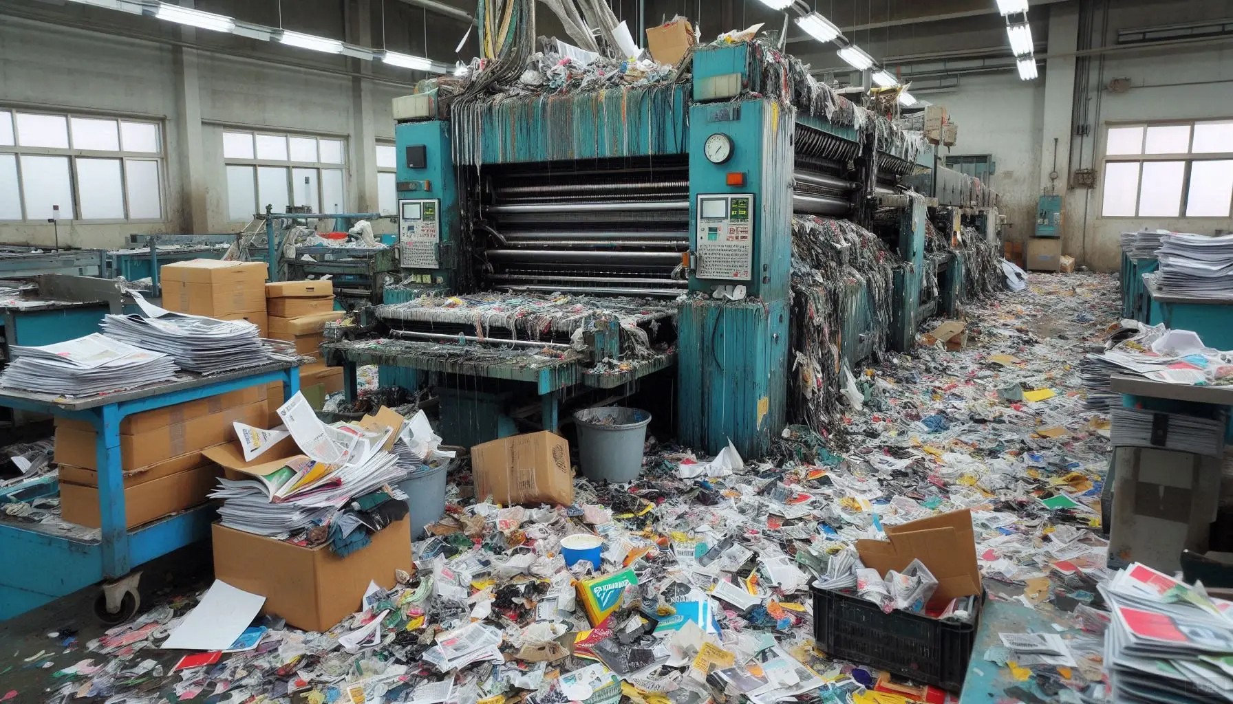 部分不滿(mǎn)足的印刷車(chē)間臟亂差