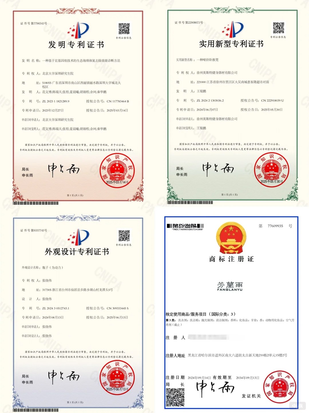 專(zhuān)利證書(shū)示意圖