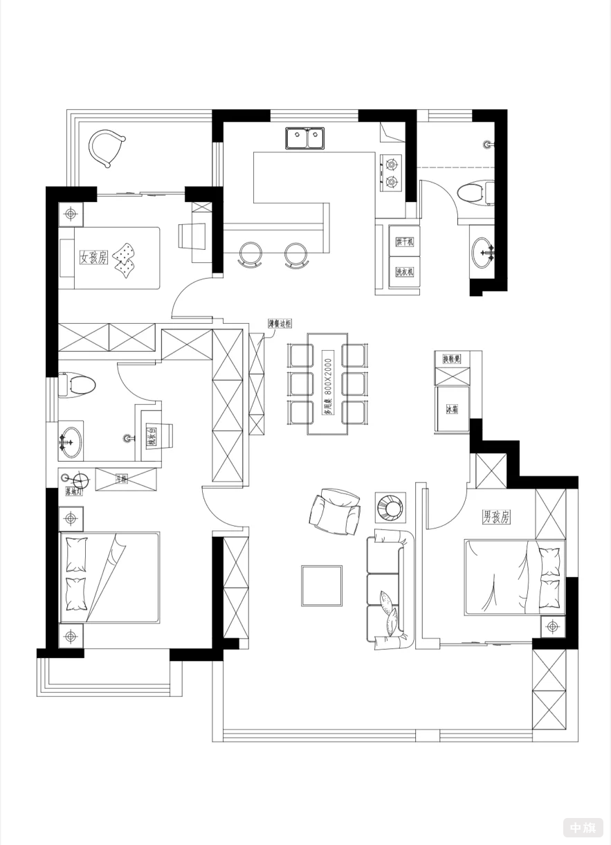 廚房整改平面圖