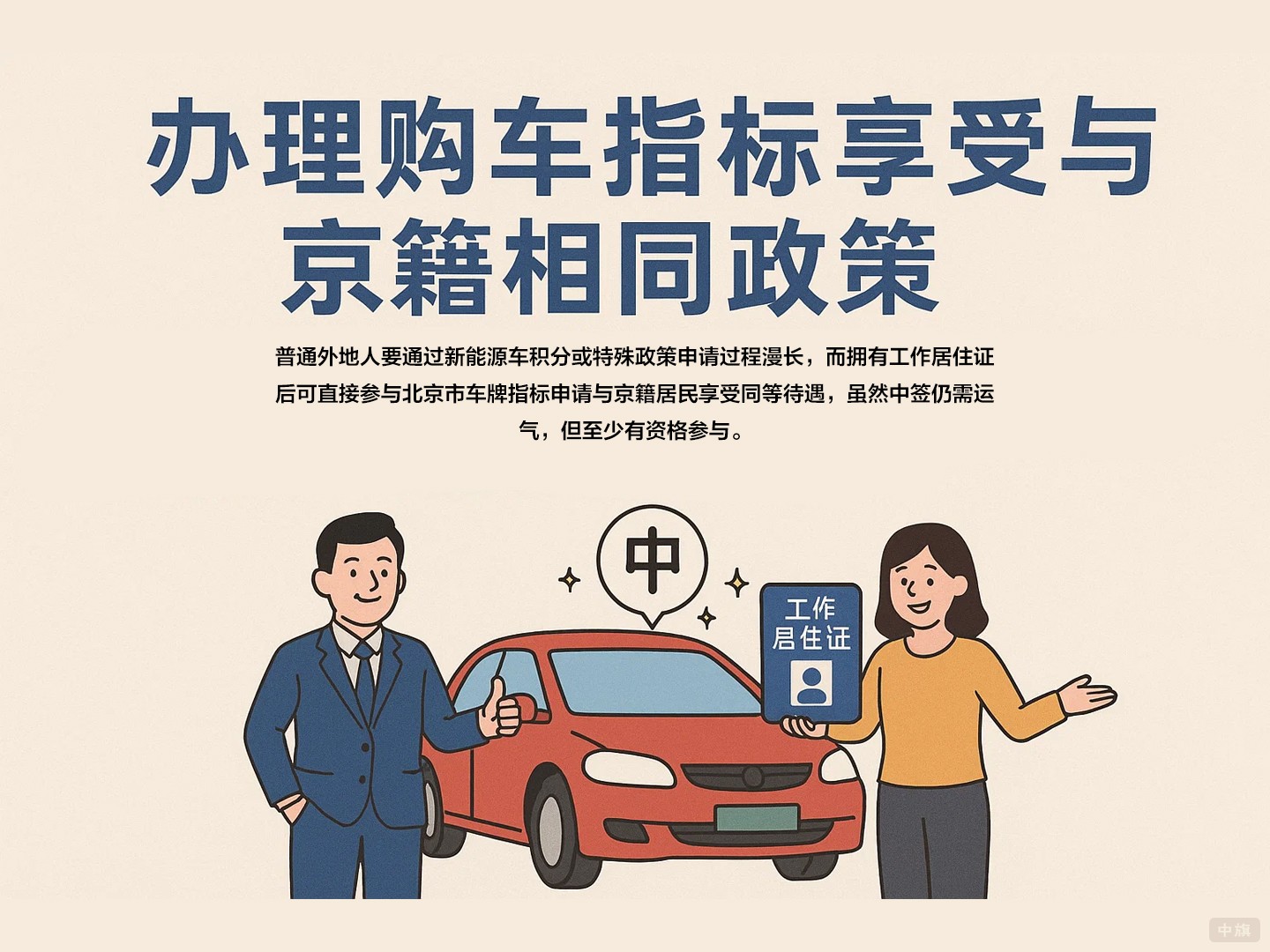 辦理購車指標(biāo)享受與京籍相同政策