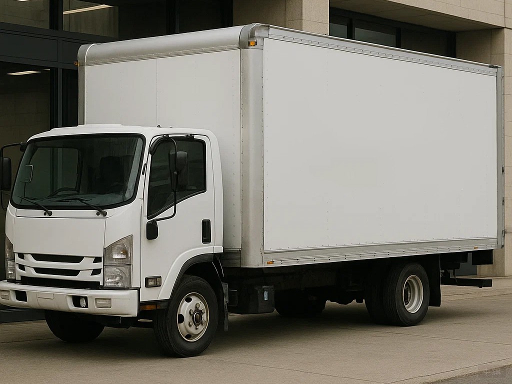 正在等待裝貨的小貨車