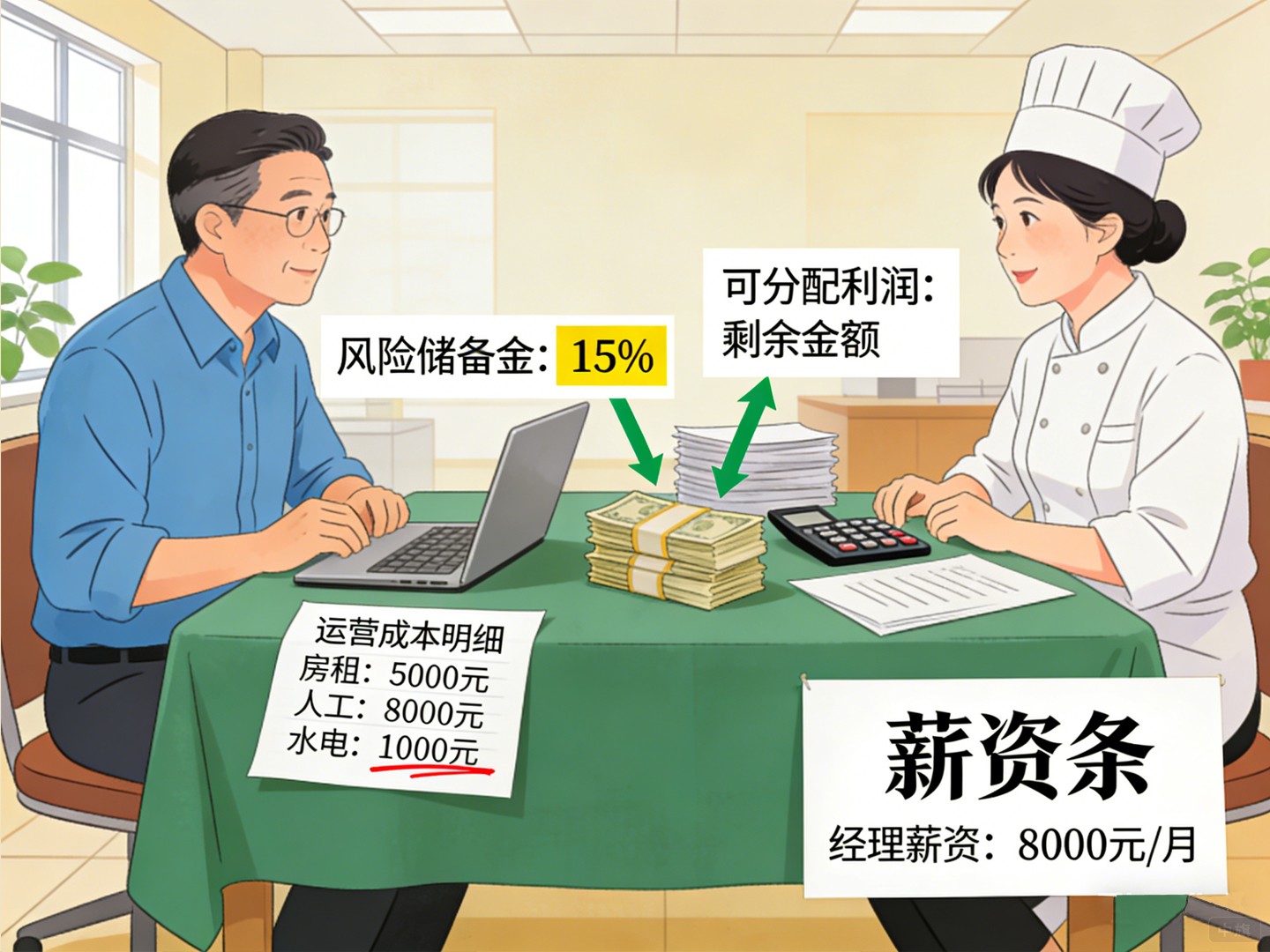 可分配的利潤，在公司上班一樣給開工資