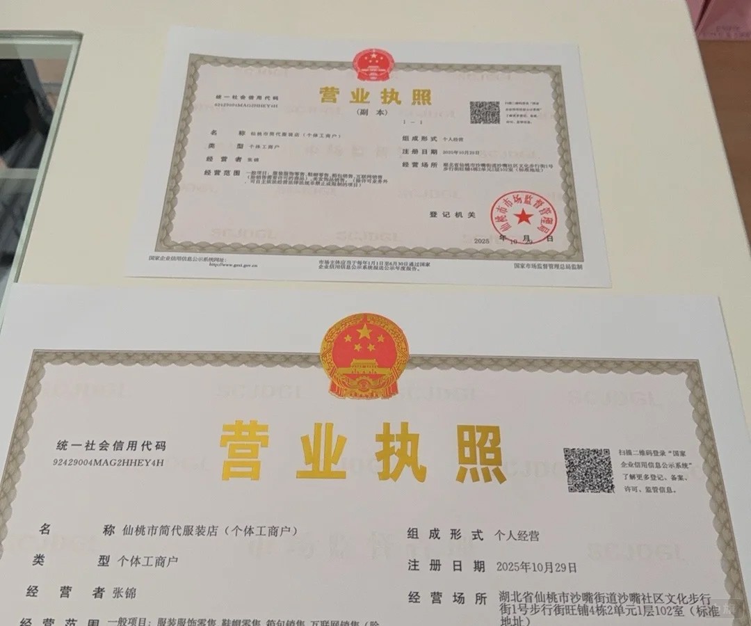 辦理的營業(yè)執(zhí)照